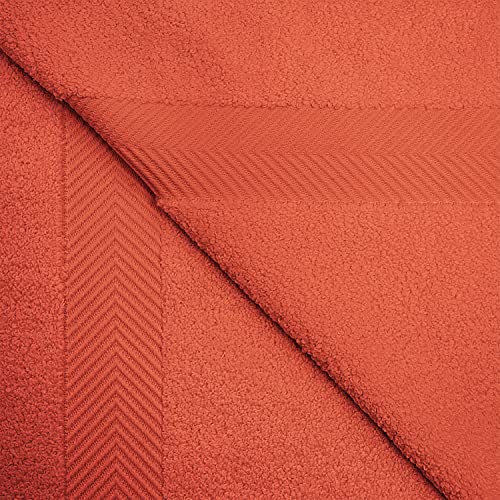 Zero-Twist Towel Collection, Luxurious Cotton Oversized 6-Piece Towel Set, Bath Towel 30" x 54", Hand Towel 16" x 30", Face Towel 13" x 13", Absorbent and Fast-Drying, Brick Red by Blue Nile Mills - color: Brick Red, size: 6 Piece Towel Set