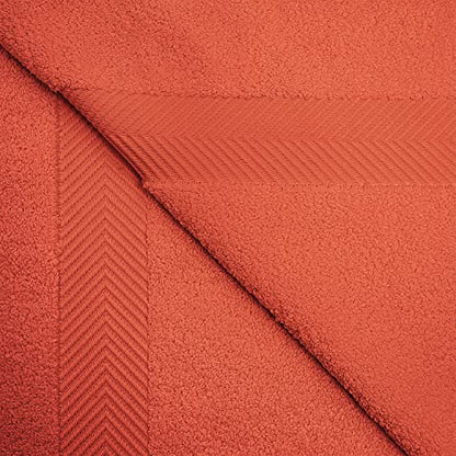 Zero-Twist Towel Collection, Luxurious Cotton Oversized 6-Piece Towel Set, Bath Towel 30" x 54", Hand Towel 16" x 30", Face Towel 13" x 13", Absorbent and Fast-Drying, Brick Red by Blue Nile Mills - color: Brick Red, size: 6 Piece Towel Set