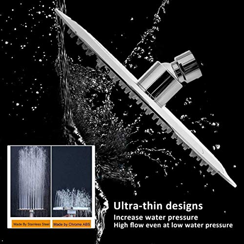 NearMoon Rain Shower Head, Ultra-Thin Design-Pressure Boosting, Awesome Some Experience, High Flow Stainless Steel Rainfall Head (10 Inch, Chrome Finish) - color: Chrome Finish, size: 10 Inch