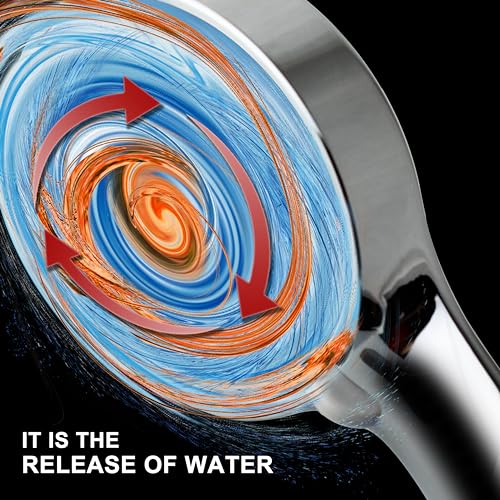 HO2ME High Pressure Handheld Shower, Power Boost Resists Low Flow, Chrome | Against weak pressure, pulsating massage for deep rinsing, with 79 inch stainless steel hose, rotatable mount arm, multi-mode