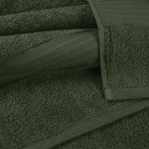 GLAMBURG 700 GSM Premium Cotton 2-Pack Oversized Extra Large Bath Sheet Set - 100% Combed Cotton - 2 Bath Sheets 35x70 - Luxury Hotel & Spa Quality - Durable Ultra Soft Highly Absorbent - Olive Green - color: Olive Green, size: 2 Pack 700 GSM Bathsheet