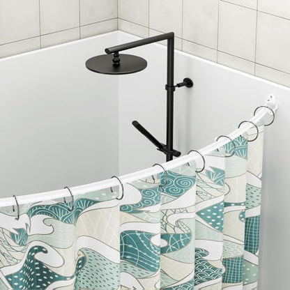 Mcrbeay Curved Shower Curtain Rod, Stainless Steel, Adjustable 40-72 inch | Heavy Duty, Extra Wide Round Shower Rod for Bathroom, Shower Stall, Bathtub, Rustproof, White - color: White, size: 40-72 Inches