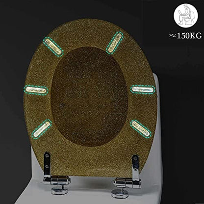 Premium Quick Release 360° Hinged Oval Toilet Seat, Top/Bottom Fix Options, Effortless Install & Maintenance, Silver Transparent - Standard Size (1251) - color: Silvertransparent