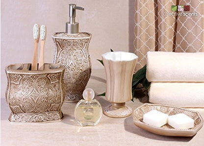 Creative Scents Victoria Beige Toothbrush and Toothpaste Holder for Bathroom - style: Toothbrush Holder