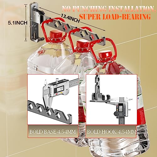 Dr.DJ Wall Mount Coat Hanger Holder Black Clothes Drying Organizer Rack Garment Hooks Aluminium Retractable Folding Indoor Wall Mounted Hanger for Laundry Room Bedroom Black 2Pack with 80cm Rod - color: Black 2racks+rod