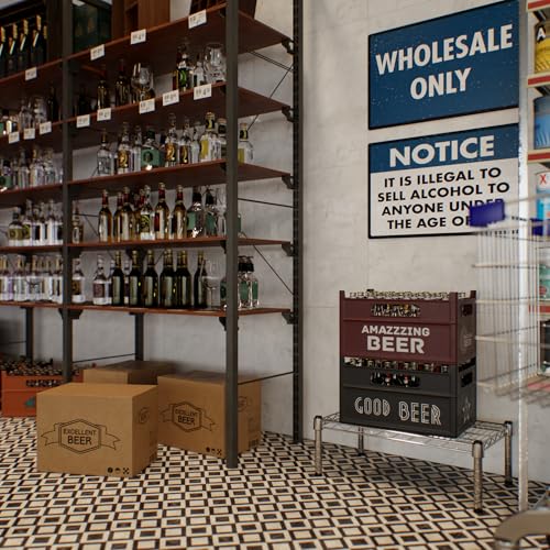 14" Deep x 24" Wide x 8" Height Wire Shelving Kit | 1-Tier | NSF Commercial Storage Rack Unit - size: 14" Deep x 24" Wide