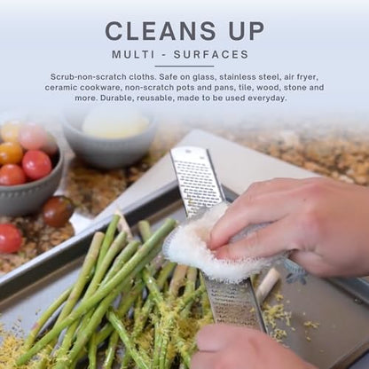 Dishcloths Kitchen Dishrag Cleaning Scrub Reusable 6pk 6x7in | Bamboo-Rayon, Absorbent, Scrub-Non-Scratch, Washable, Durable, Fast-Drying, Multi-Surface, Hand-Sized, Household Cleaning - color: Classic Neutrals, size: 6" x 7" -6 Pack