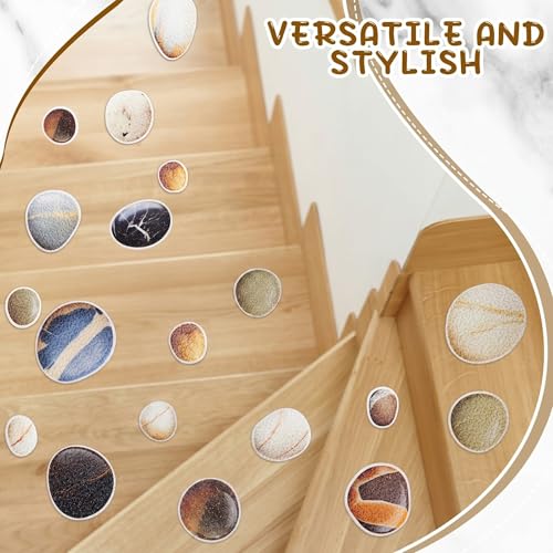 Fullhawl 15 Pcs Pebble Non Slip Bathtub Stickers Pebble Anti Slip Shower Stickers Shower Floor Nonslip Sticker Applique Adhesive Decals with Scraper for Bathtub Bathroom Floor - style: Pebble