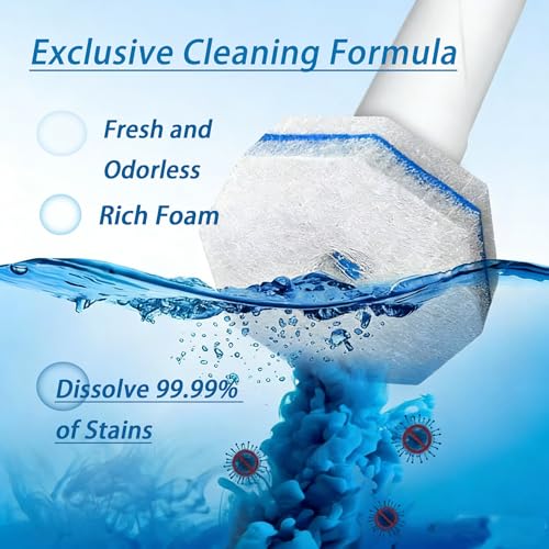 40 Count Toilet Brush Refills Fits Clorox, 3X Cleaning Exclusive Upgrade Formula Disposable Toilet Bowl Refills, No Falling Apart, Fits Most Brand T-oilet Brushes Cleaning Systeam - size: 1 Count (Pack of 40)