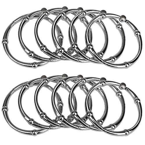Rust-Proof Zinc Shower Curtain Hooks with Clasp Closure, Shower Hooks Hangers for Bathroom, Kitchen Utensils, Curtains, Clothing, Towels etc - Set of 12, Chrome - color: Chrome