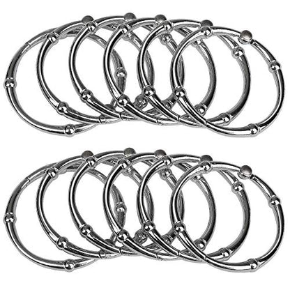 Rust-Proof Zinc Shower Curtain Hooks with Clasp Closure, Shower Hooks Hangers for Bathroom, Kitchen Utensils, Curtains, Clothing, Towels etc - Set of 12, Chrome - color: Chrome