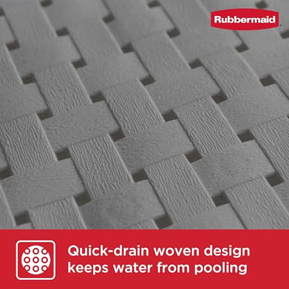 Rubbermaid INSTAMAT Bath Tub Shower Mat, Non-Slip Tub Mat with Suction Cups, Bath Mat Hangs on Showerhead for Quick Dry, 27.2 x 15.2 Inch, BPA-Free, Easy to Clean, for Inside Tub or Shower, Grey - color: Grey