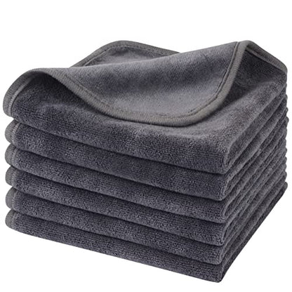 KinHwa Reusable Microfiber Face Towels Makeup Remover Cloths, 6 Pack Gray | Quick Dry Soft Facial Washcloths Gentle for Sensitive Skin Reusable Alternative to Disposable Face Wipes - color: Gray, size: 1 Count (Pack of 6)