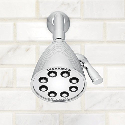 Speakman S-2251 Signature Icon Anystream Adjustable High Pressure Shower Head - 2.5 GPM Solid Brass Replacement Bathroom Showerhead, Polished Chrome - color: Polished Chrome, size: 2.5 GPM