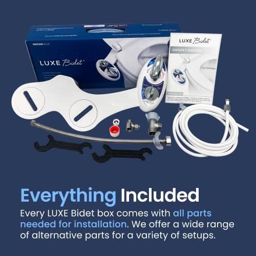 LUXE Bidet NEO 320 - Warm Water Bidet Attachment for Toilet Seat, Blue | Non-Electric, Warm Water, Dual Nozzle, Self-Cleaning, Adjustable Water Pressure, Rear & Feminine Wash - color: Blue