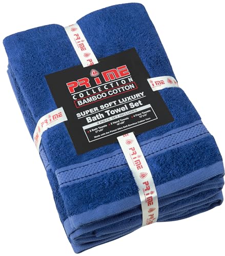 Bath Towel Set 8 PCS (8, Navy) - color: Navy
