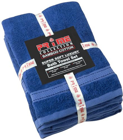 Bath Towel Set 8 PCS (8, Navy) - color: Navy