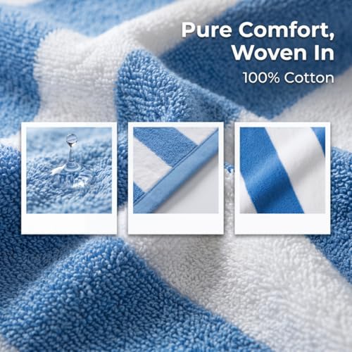 Premium 5-Piece Bath Towel Set | 100% Microfiber Ultra Soft & Quick Dry | Large Bath Towels, Hand Towels & Washcloths for Bathroom, Spa, Gym, | 1 Bath, 2 Hand, 2 Washcloths | Blue - color: Blue, size: 5 Pcs