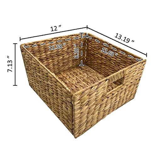 3 Tier X-Side End Storage Cabinet, Walnut | 6 Wicker Baskets - color: Walnut, size: 15.5"D x 29.3"W x 30"H (6 Drawers)