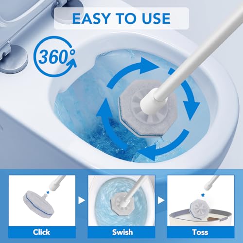 Disposable Toilet Wand Refills for Clorox, 50 Count - Compatible with Clorox Toilet Wand for Bathroom Cleaning
