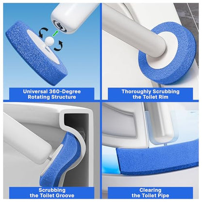 CiLoN 24 Pack Disposable Toilet Bowl Brush Refills Only for Auto-Open Lid | Wall-Mounted Disposable Toilet Cleaning Set For Touch-Free Space-Saving Hygienic Modern Bathrooms (Ocean Breeze + 24 Sponge) - size: 24 Refills + Ocean Breeze