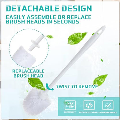 Tioncy 30 Pcs 14.2 Inch Toilet Brushes for Bathroom Bowl Scrubber | Long Handle Deep Cleaning, Commercial Scrub Bristles, Bulk Value for Bathroom Supplies, White Durable Toilet Scrubber