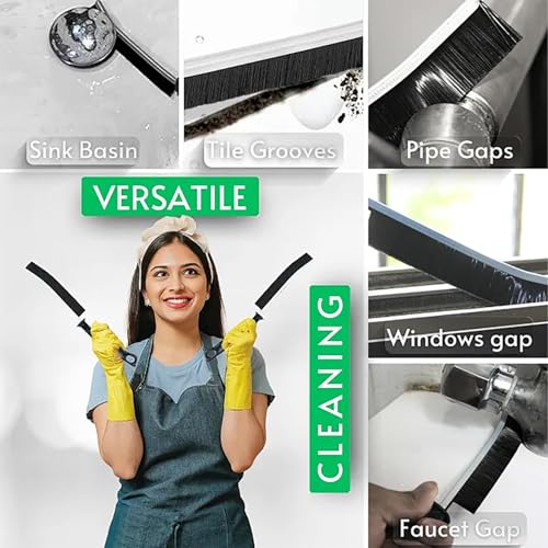 6Pcs Hard Bristle Crevice Cleaning Brush, Multifunctional Premium Crevice Cleaning Tool, Designed for Cleaning Narrow Spaces, Suitable for Toilet, Faucets, Kitchen, Grout,Colorful