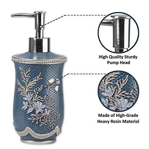 Zahari Home 4pc Capri Bathroom Accessories Sets Modern Classic Soap Dispenser, Tumbler, Tooth Brush Holder and Soap Dish Holder Unique Design Royal Blue Bathroom Set - color: Capri, style: 4 Piece Set