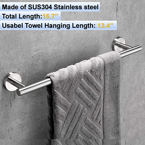 16 Inch Towel Bar 2 Pack for Bathroom 9/12/16/24/28/33 Inch Kitchen Hand Towel Holder Brushed Nickel Stainless Steel 304 RUSTPROOF Wall Mount Towel Rod 2 of Pack (2, Brushed Nickel, 16 Inch) - color: Brushed Nickel, size: 16 Inch