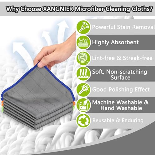 Microfiber Glass Cleaning Cloths,Lint Freel,11.8"×11.8in,3 Pack | Streak Free Miracle Cleaning Cloth,Reusable Cleaner Towels for Kitchen,Windows,Stainless Steel,Mirror,Glasses,Car Windshields - color: Multicolor