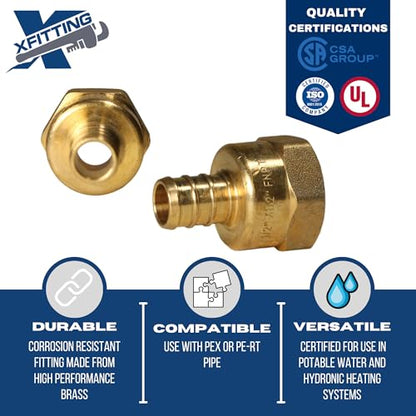 2 Pack XFITTING 1/2" Pex x 1/2 inch Female Adapter, 1/2 Pex Crimp Female - size: 1/2" Pex x 1/2" Female