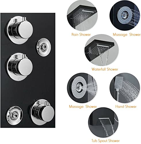 Shower Panel Tower Massage Body Jets System Rain&Waterfall Mixer Hand Shower