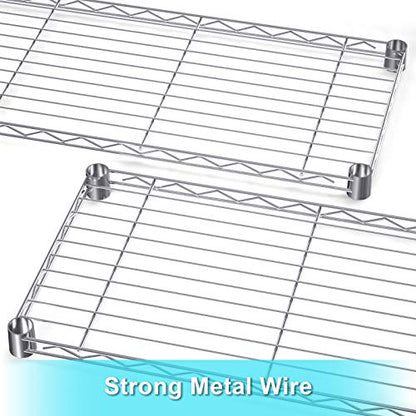Auslar 5-Tier Heavy Duty Wire Shelving, Adjustable Storage Rack, Chrome | 14"D x 36"W x 72"H, Standing Large Shelving Units, 1750 lbs Capacity, for Garage Kitchen Pantry Bathroom Laundry - size: 5 Tier