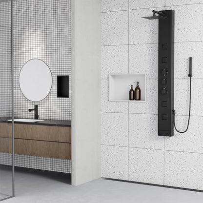 Achelous Stainless Steel Insert Shower Niche 18" X 12" NO Tile Needed, Bathroom Wall Niche Recessed Shower Shelf Organizer, Wall-Inserted Niche Recessed Shower Caddy, Matte White - color: Matte White, size: 18" X 12"