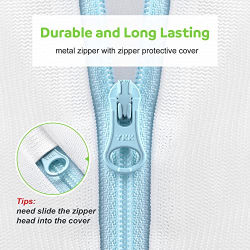 OTraki 2 Pack Large Mesh Laundry Bag with Handles 16x20 inch, White | Hanging Lingerie Bag Mesh Laundry Bags Delicates Hanging Laundry Washing Machine Zipper for Coat Sweater Sock Sheet - size: 16 x 20 inch