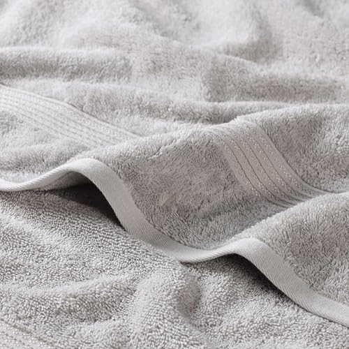 Superior Egyptian Cotton 2-Piece Bath Sheet Towel Set, Oversized Body Towels For Adults And Kids, Large Towel For Bath, Shower, Guest Bathroom, Spa, Gym, Resort, Essentials, Airbnb, Silver