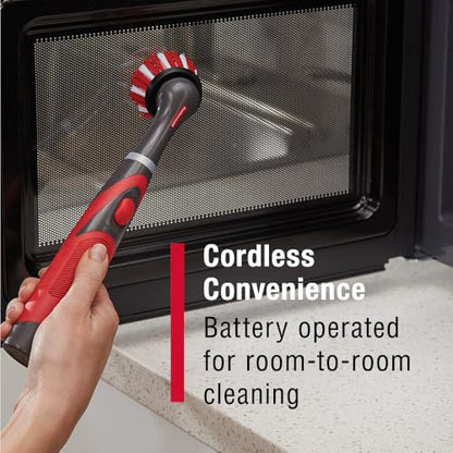 Rubbermaid Reveal Power Scrubber 5-Piece Kit, Cordless Electric Battery Powered Spin Scrub Brush, Water Resistant, for Home/Kitchen/Bathroom/Grout/Tile/Shower/Tub - style: 5-Piece Kit