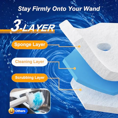 60 Count Toilet Bowl Cleaner Wand Refills Compatible with CLOROX, Disposable Toilet Brush Refills, Replacement Brush Heads for Cleaning System - size: 60 Count (Pack of 1)