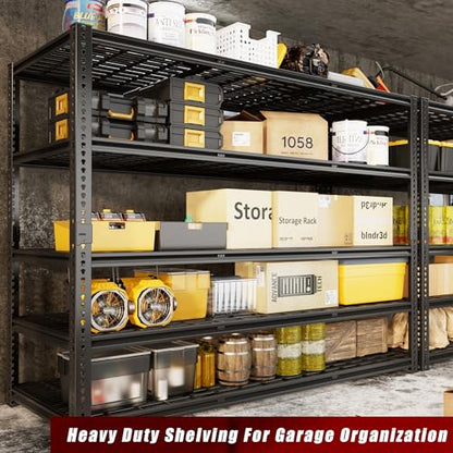 60" W Garage Shelving Heavy Duty 5-Tier Storage Shelves 3030LBS | Metal Shelving Units Heavy Duty for Commercial,Pantry, Kitchen,Warehouse,Basement 60"×24"×72"H - size: 60" W x 24" D x 72" H