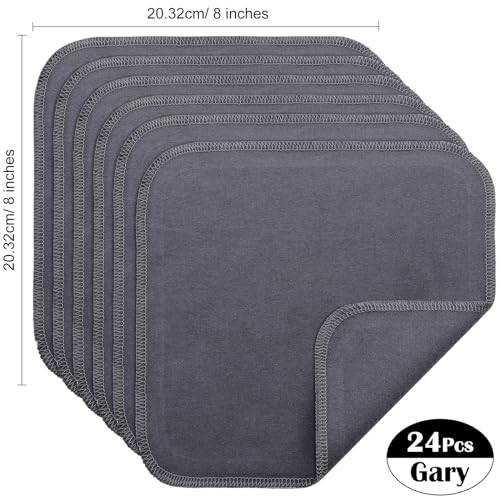 SmoothNovelty 24 Pcs Flannel Cloth Baby Wipes Reusable Baby Wipe Soft Natural Unbleached Face Wipes for Cloth Diapers