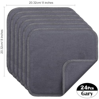 SmoothNovelty 24 Pcs Flannel Cloth Baby Wipes Reusable Baby Wipe Soft Natural Unbleached Face Wipes for Cloth Diapers