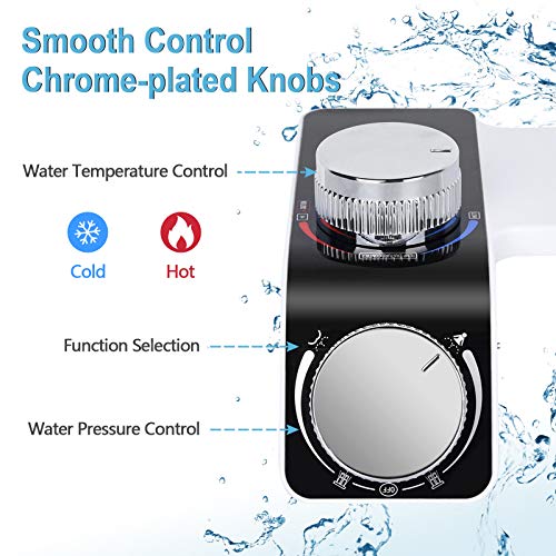 Bidet Attachment - Warm and Cold Water Bidet for Toilet, Non-Electric Bidet Toilet Seat Attachment with Self-Cleaning Dual Nozzle, Easy Installation, Fresh Water Spray for Sanitary and Feminine Wash