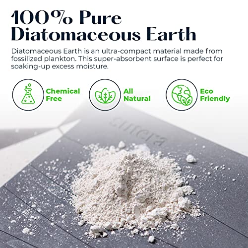 Stone Bath Mat for Bathroom, Dries in Seconds - Diatomaceous Earth, Gray | Super absorbent, quick-drying & easy to clean. Natural material that lasts — restores with light sanding. - color: Grey