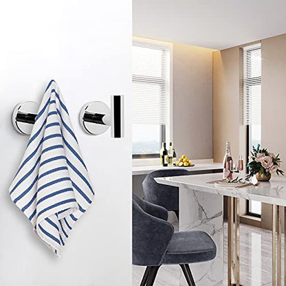 NearMoon Bath Towel Hooks- SUS 304 Stainless Steel Robe Hook Holder, Heavy Duty Coat Hook for Bathroom Livingroom Hotel Kitchen Garage, Wall Mounted (Chrome Finish, 4 Pack) - color: Chrome Finish, size: 4 Pack
