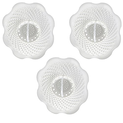 Danco Bathtub Drain Hair Catcher, Fits 1.25 in, 3-Pack, White (10876) - size: 3-Pack On-Drain