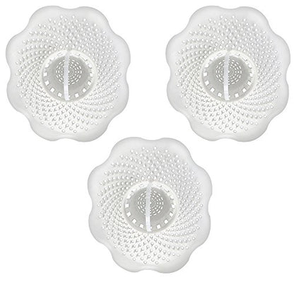 Danco Bathtub Drain Hair Catcher, Fits 1.25 in, 3-Pack, White (10876) - size: 3-Pack On-Drain