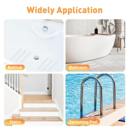 AGPTEK 36PCS Bathtub Non Slip Stickers, Anti-Slip Shower Strips with Strong Adhesive for Bath Tub Shower Bathroom Edge of Swimming Pool Stairs Ladders Boats, Clear