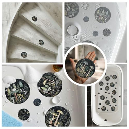 Handmade NON SLIP BATHTUB STICKERS, 28 PCS Enchanted Forest, Alternative to Bath Mat, Waterproof Adhesives, Anti Slip Shower Stickers, Tubs, Stairs - Safety Tub Non Slip Stickers
