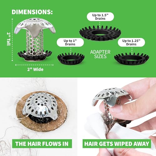 SinkShroom Ultra Revolutionary Bathroom Sink Drain Protector, Stainless Steel - style: Single