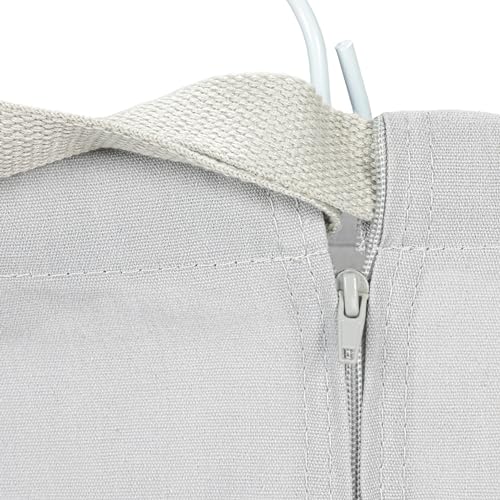 Household Essentials Door Hanging Laundry Bag, Washable Canvas Bag with Loop Handle, Holds Two Loads of Laundry, Great for Dorms and Small Spaces, Grey - color: Grey